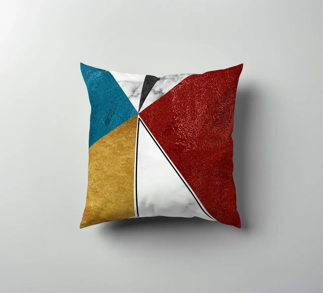 abstract art geometric triangles cuscino da vintageshop