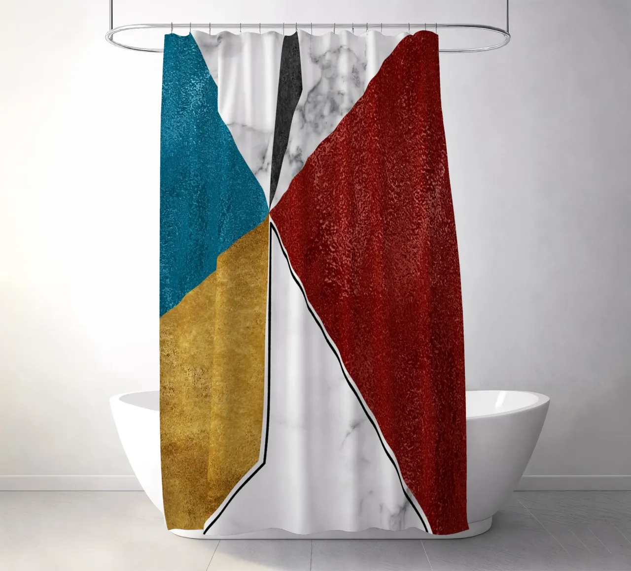 abstract art geometric triangles tenda da doccia da vintageshop