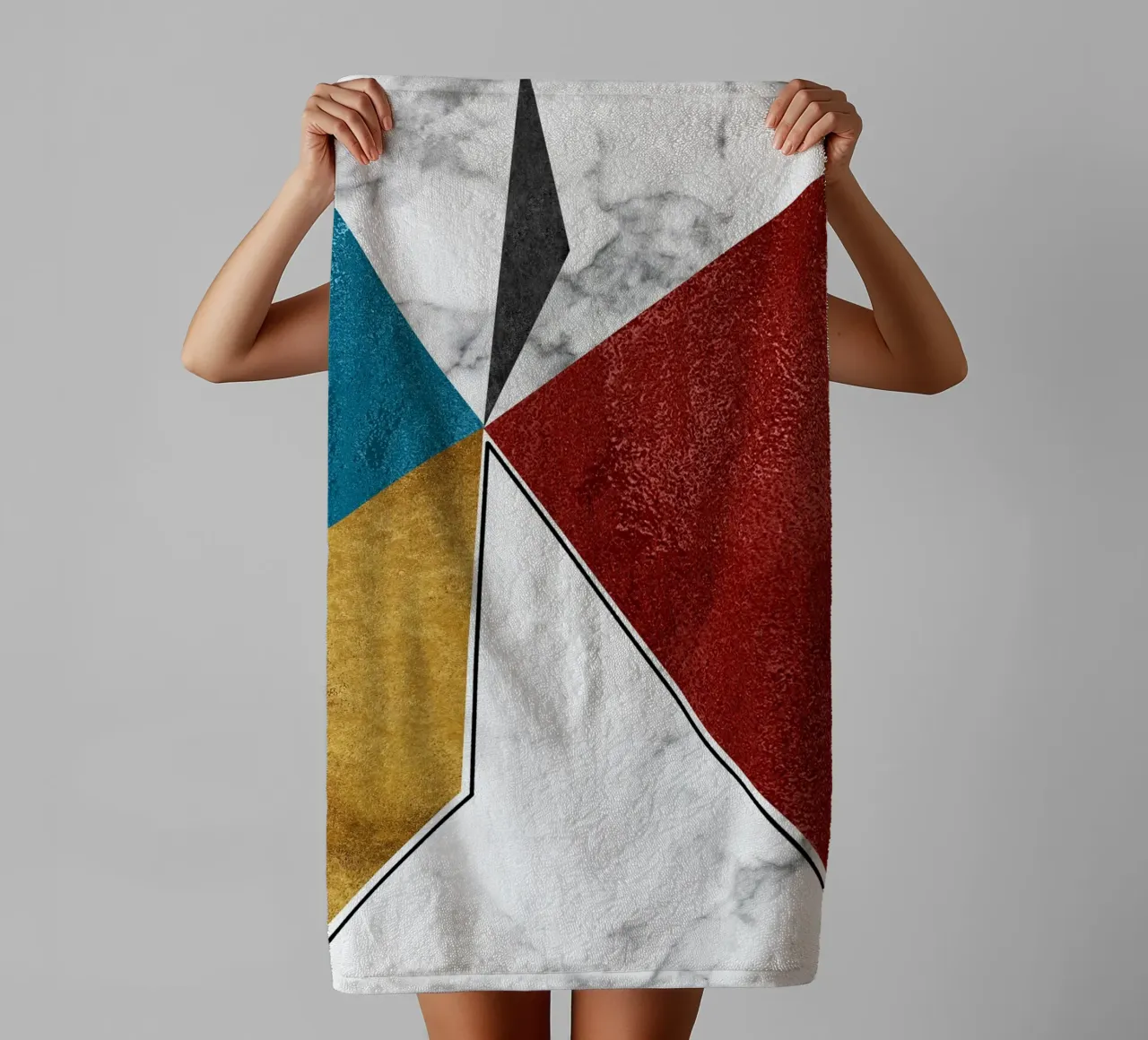 abstract art geometric triangles asciugamano da bagno da vintageshop