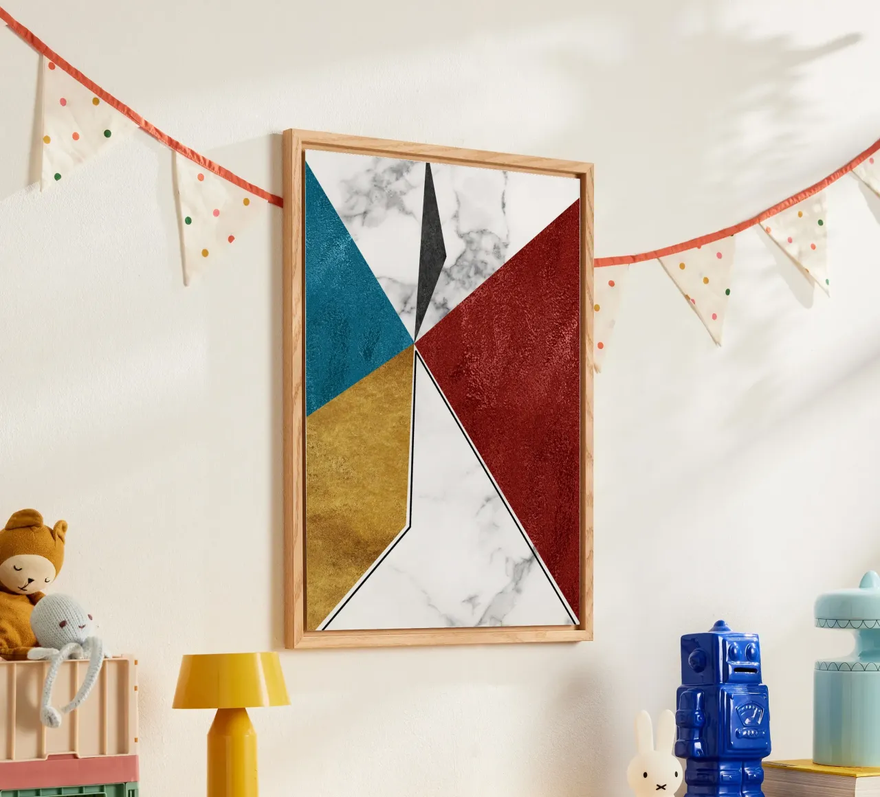 abstract art geometric triangles plexiglass da vintageshop