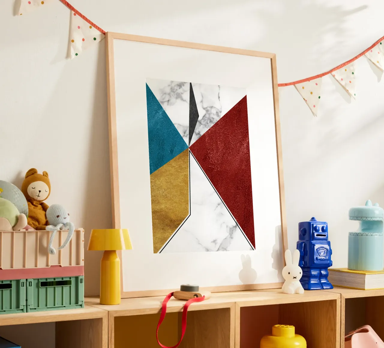 abstract art geometric triangles carta hahnemühle da vintageshop