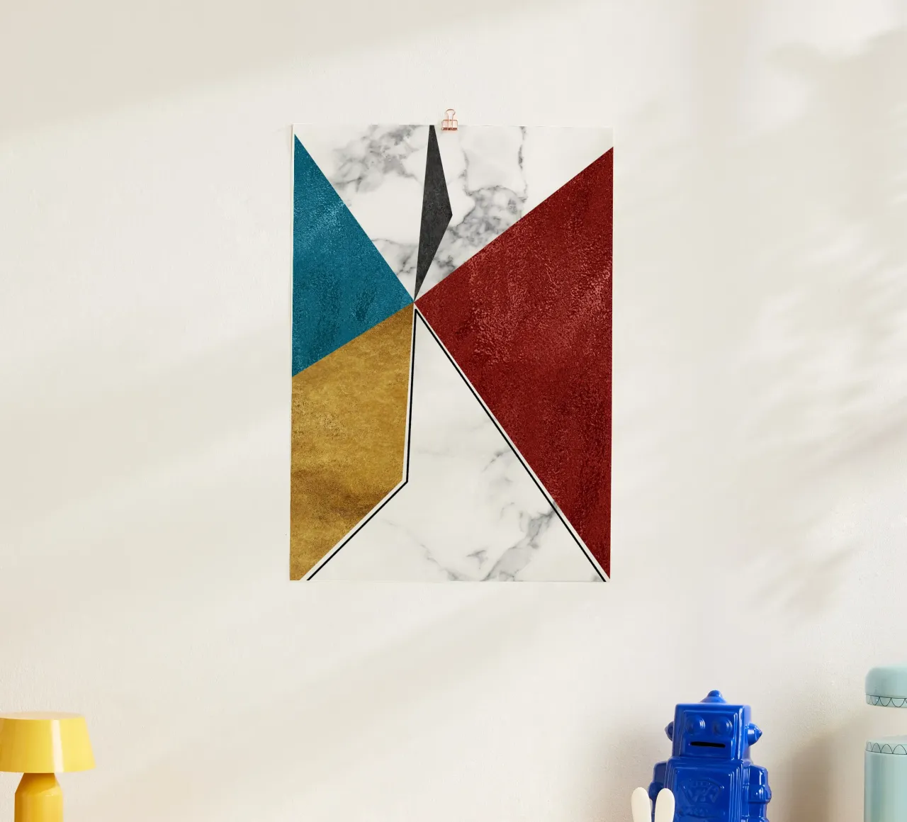 abstract art geometric triangles carta hahnemühle da vintageshop