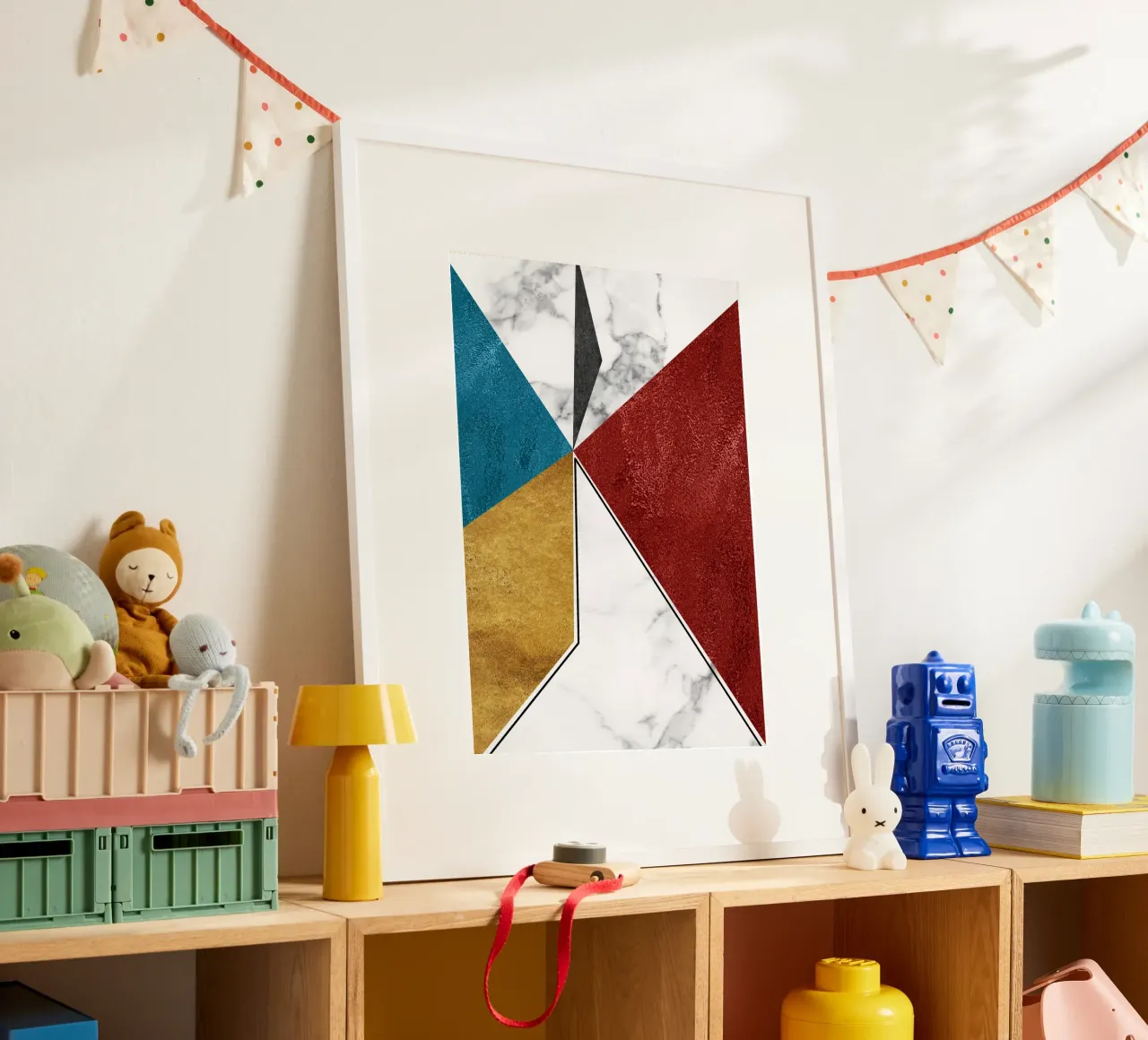 abstract art geometric triangles carta hahnemühle da vintageshop