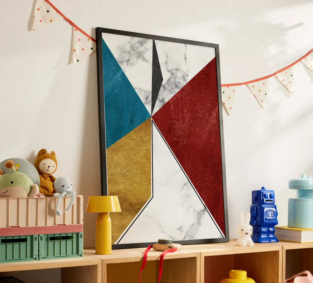 abstract art geometric triangles carta hahnemühle da vintageshop