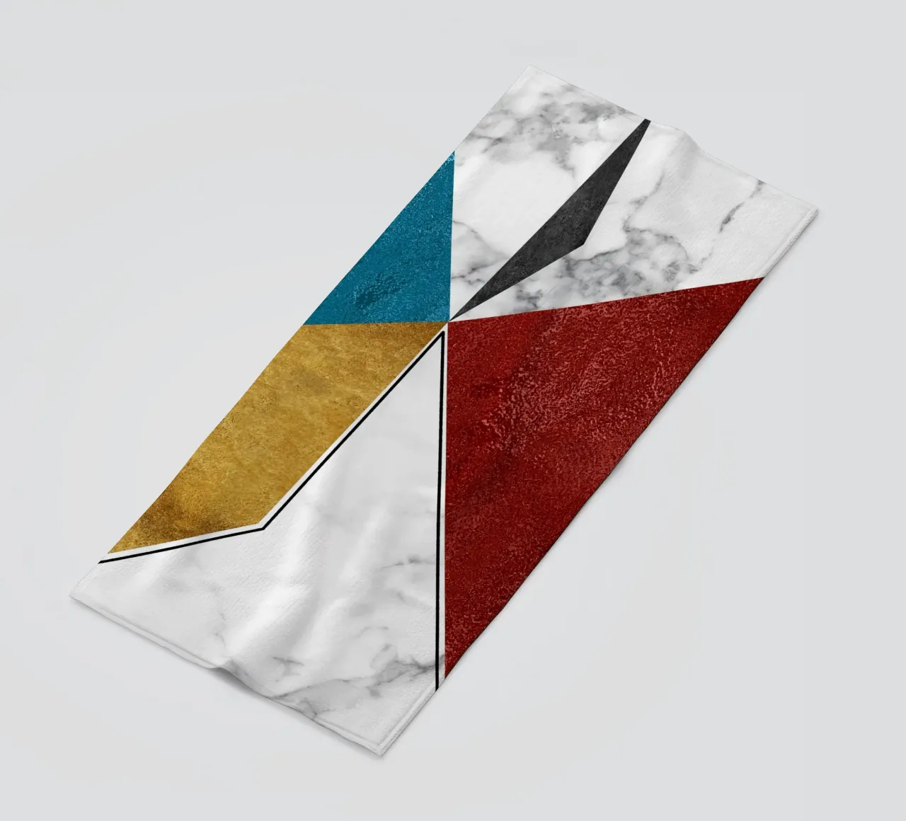 abstract art geometric triangles telo mare da vintageshop