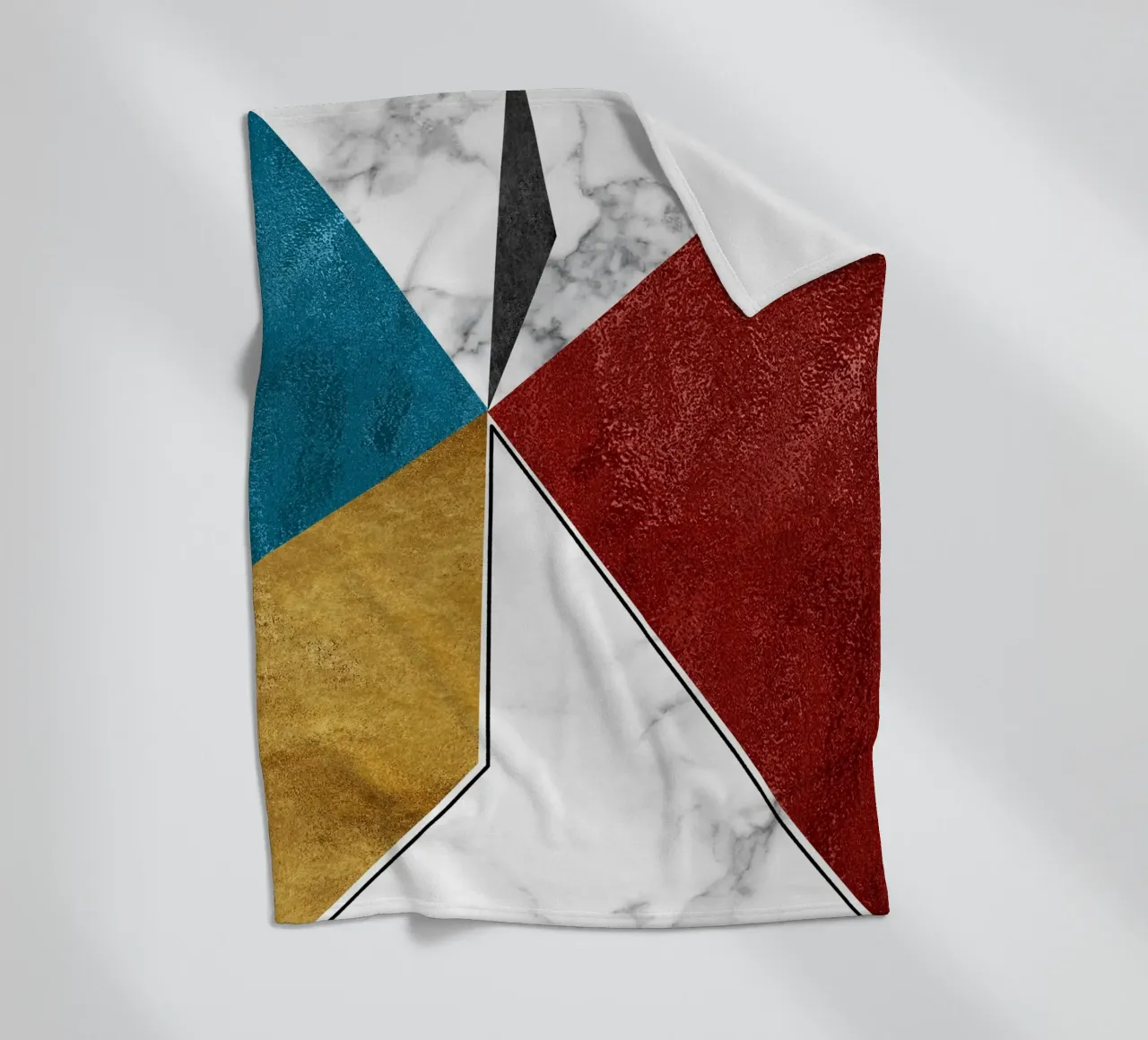 abstract art geometric triangles coperta in pile da vintageshop