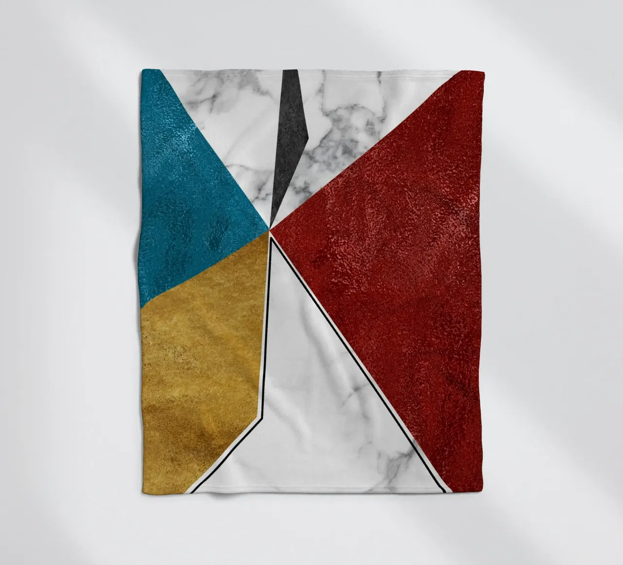 abstract art geometric triangles coperta in pile da vintageshop