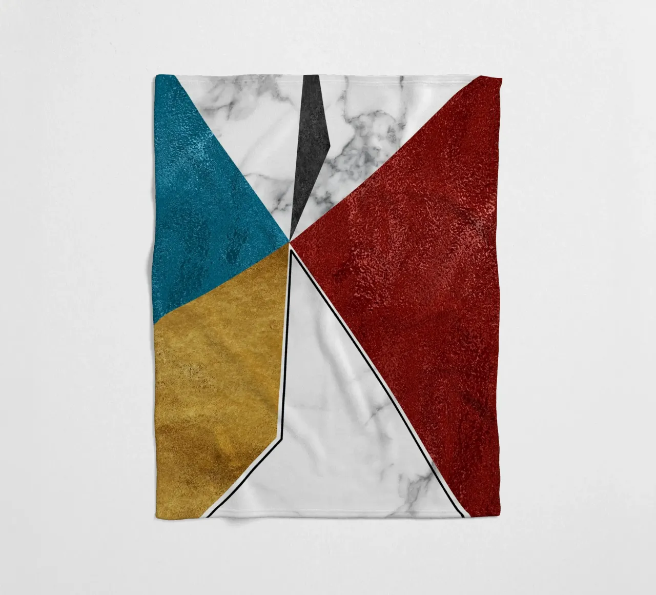 abstract art geometric triangles coperta in pile da vintageshop