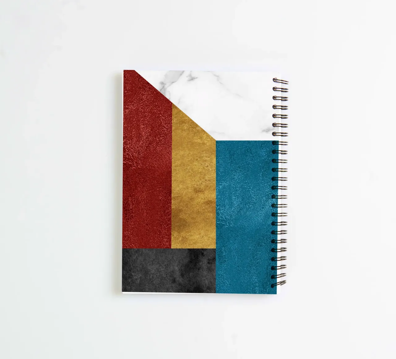 abstract art geometric squares spiral notebook by vintageshop
