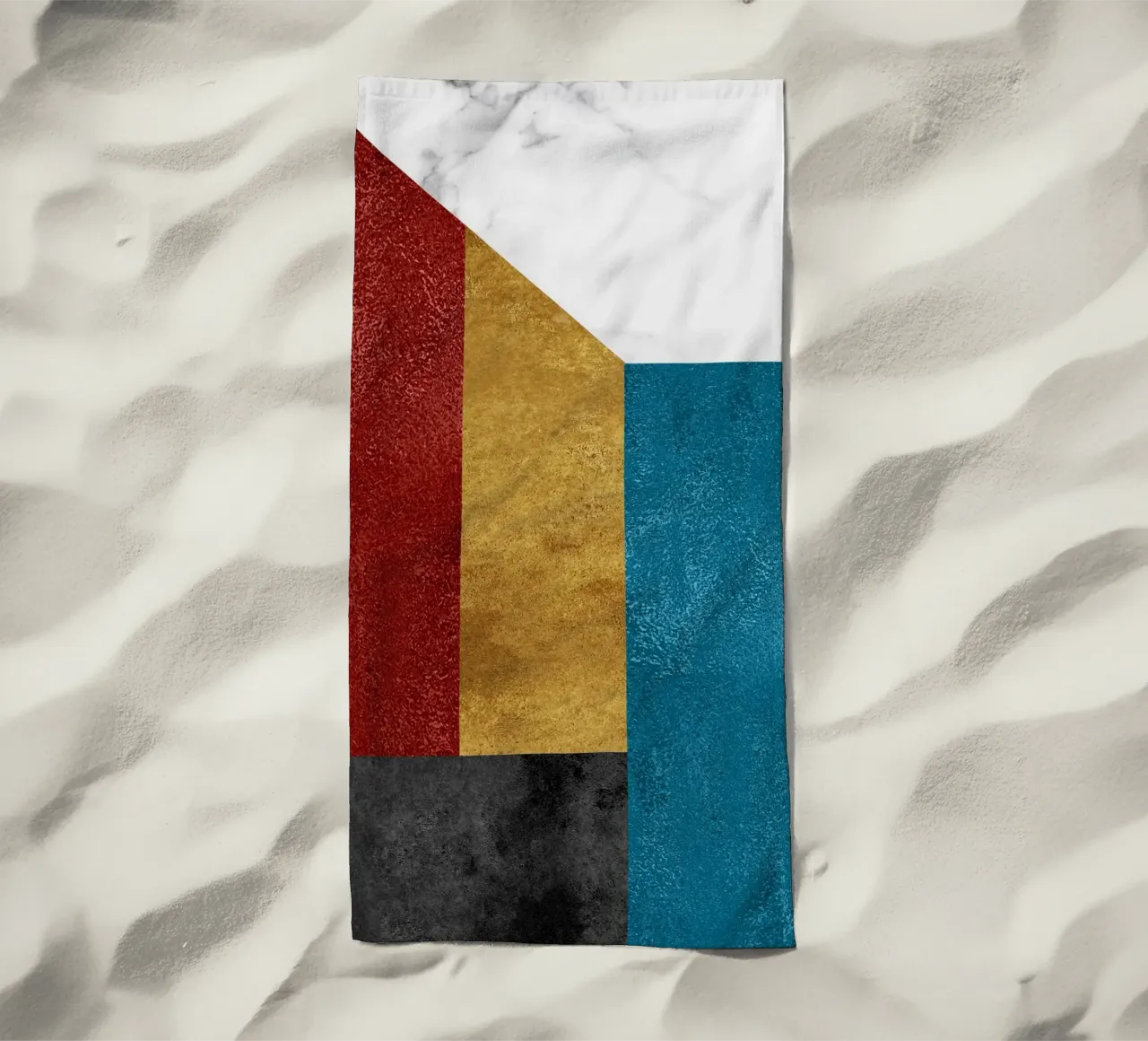 abstract art geometric squares telo mare da vintageshop