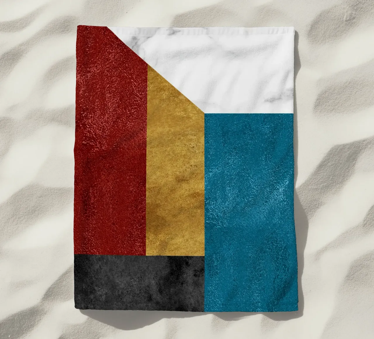 abstract art geometric squares telo mare da vintageshop