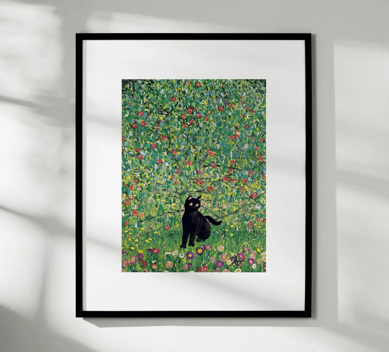 Black cat and flowers poster da Art Company