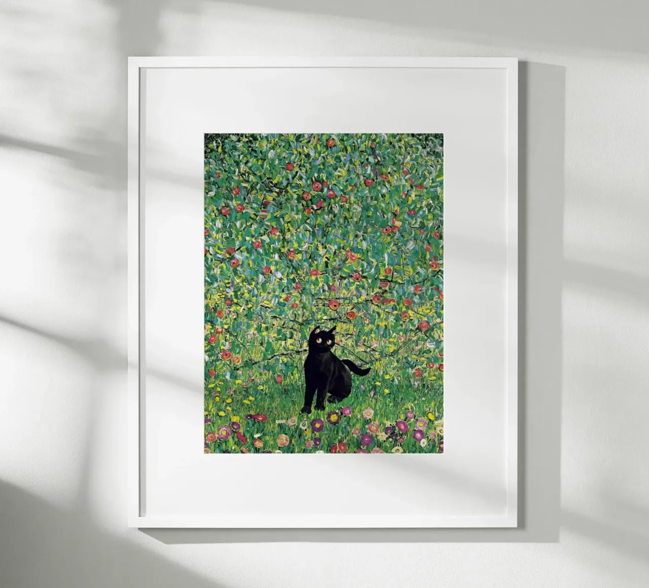 Black cat and flowers poster da Art Company