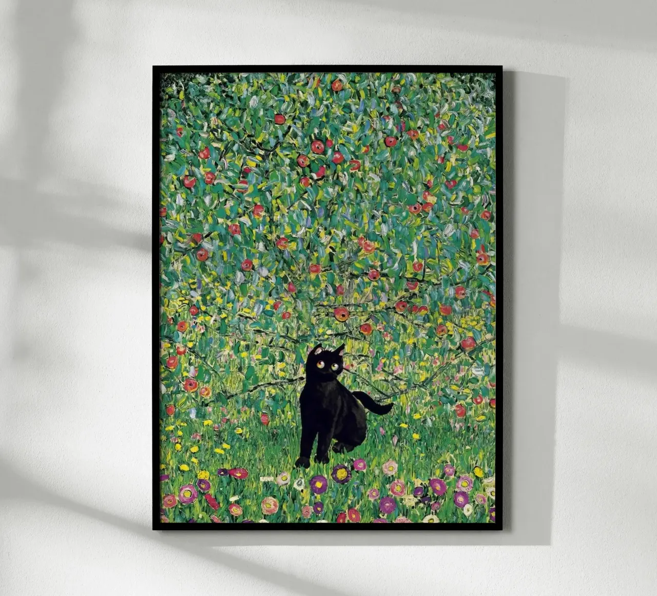 Black cat and flowers poster da Art Company