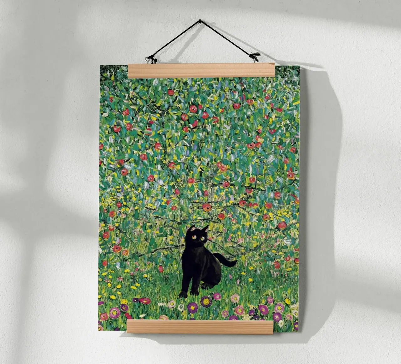Black cat and flowers poster da Art Company