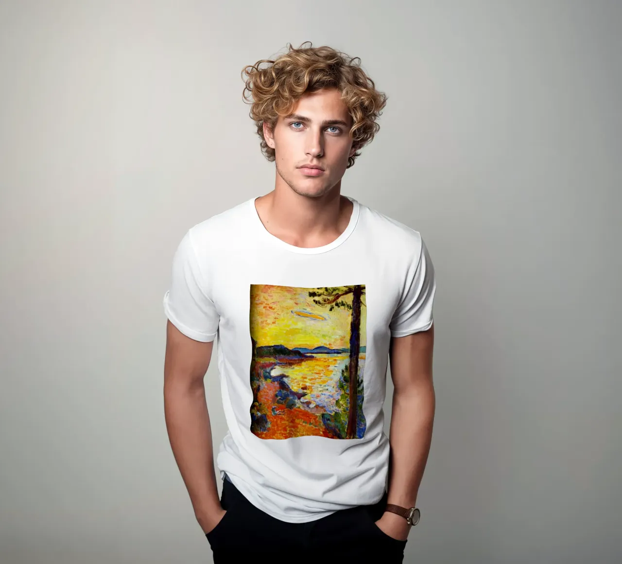 sunset coastline view t-shirt by briyan shop