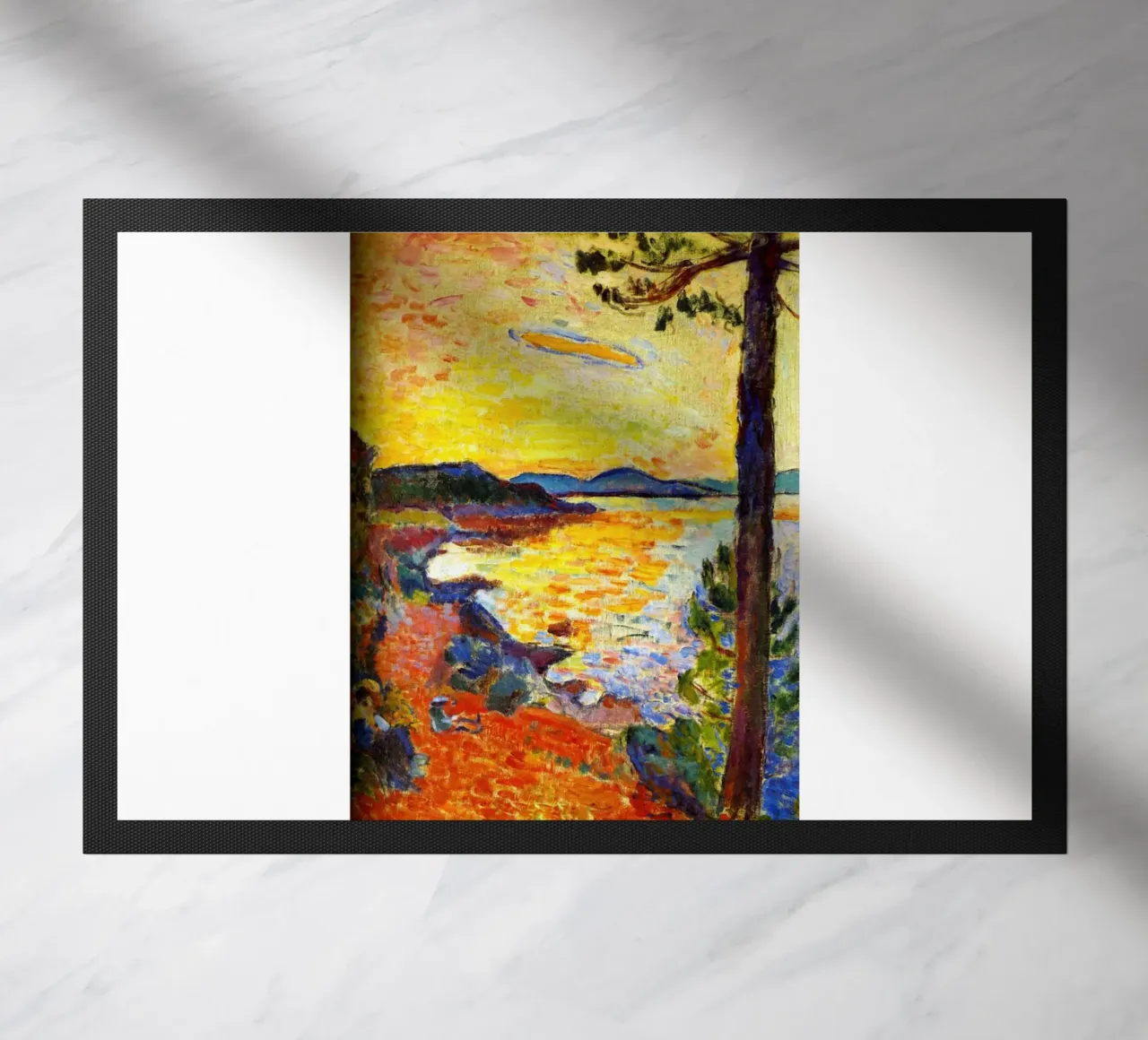 sunset coastline view doormat by briyan shop