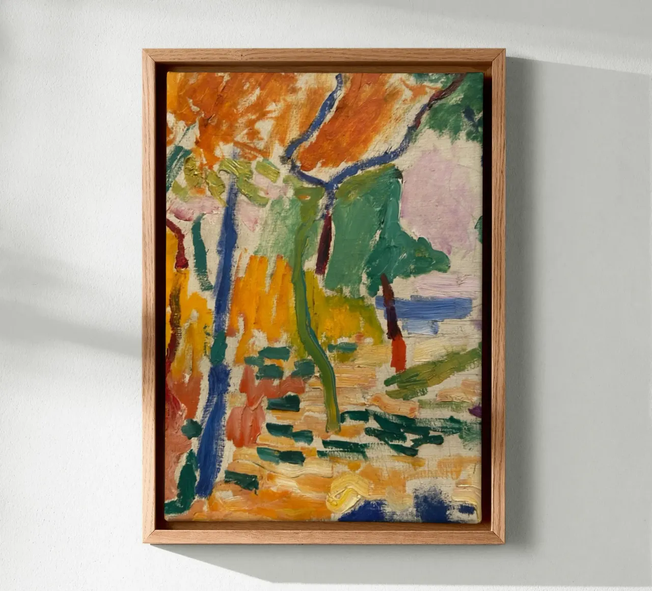 vegetazione colorata parco arboreo tela con Cornice a cassetta da briyan shop