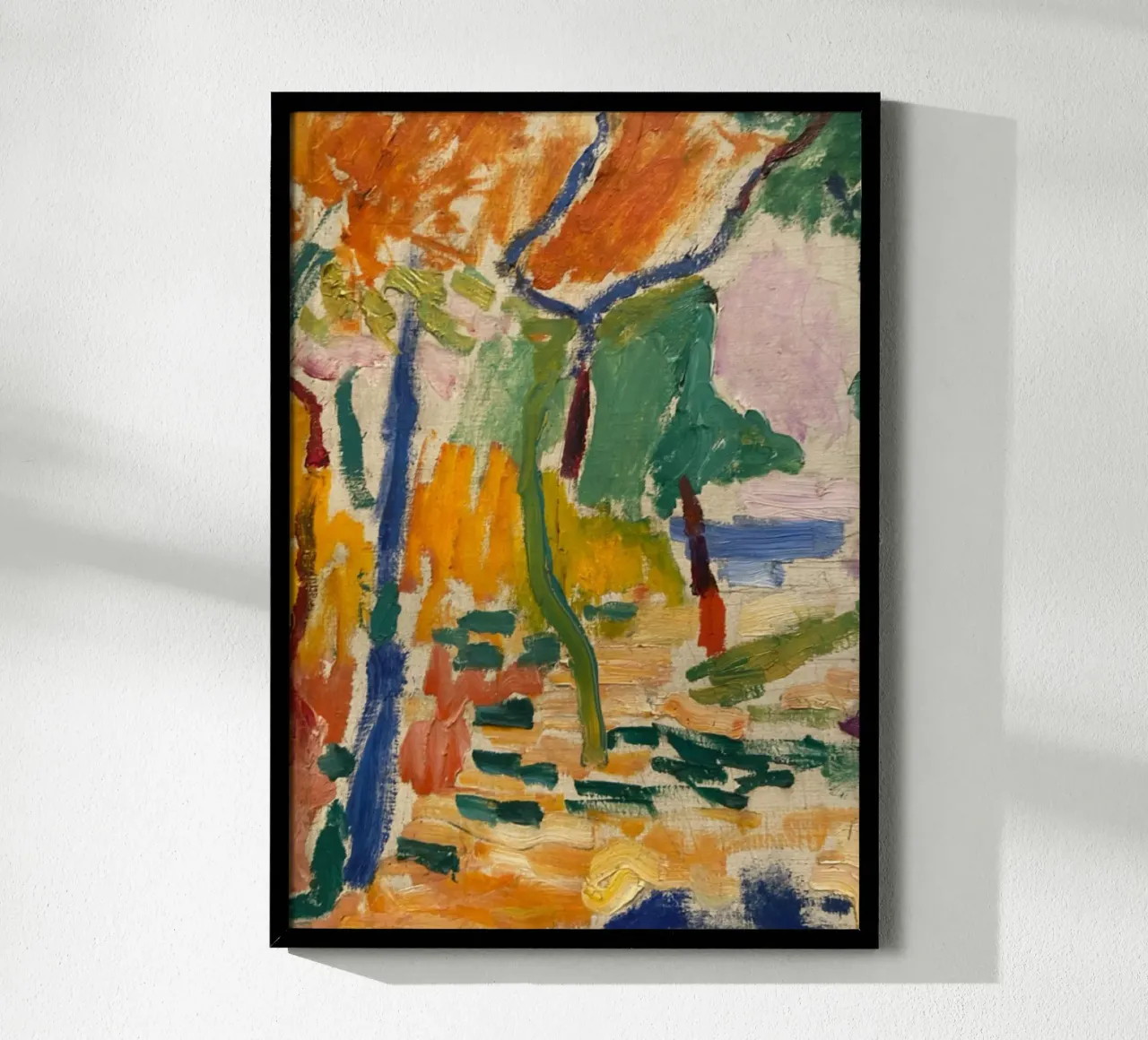 végétation colorée arbre parc poster avec cadre en plastique de briyan shop
