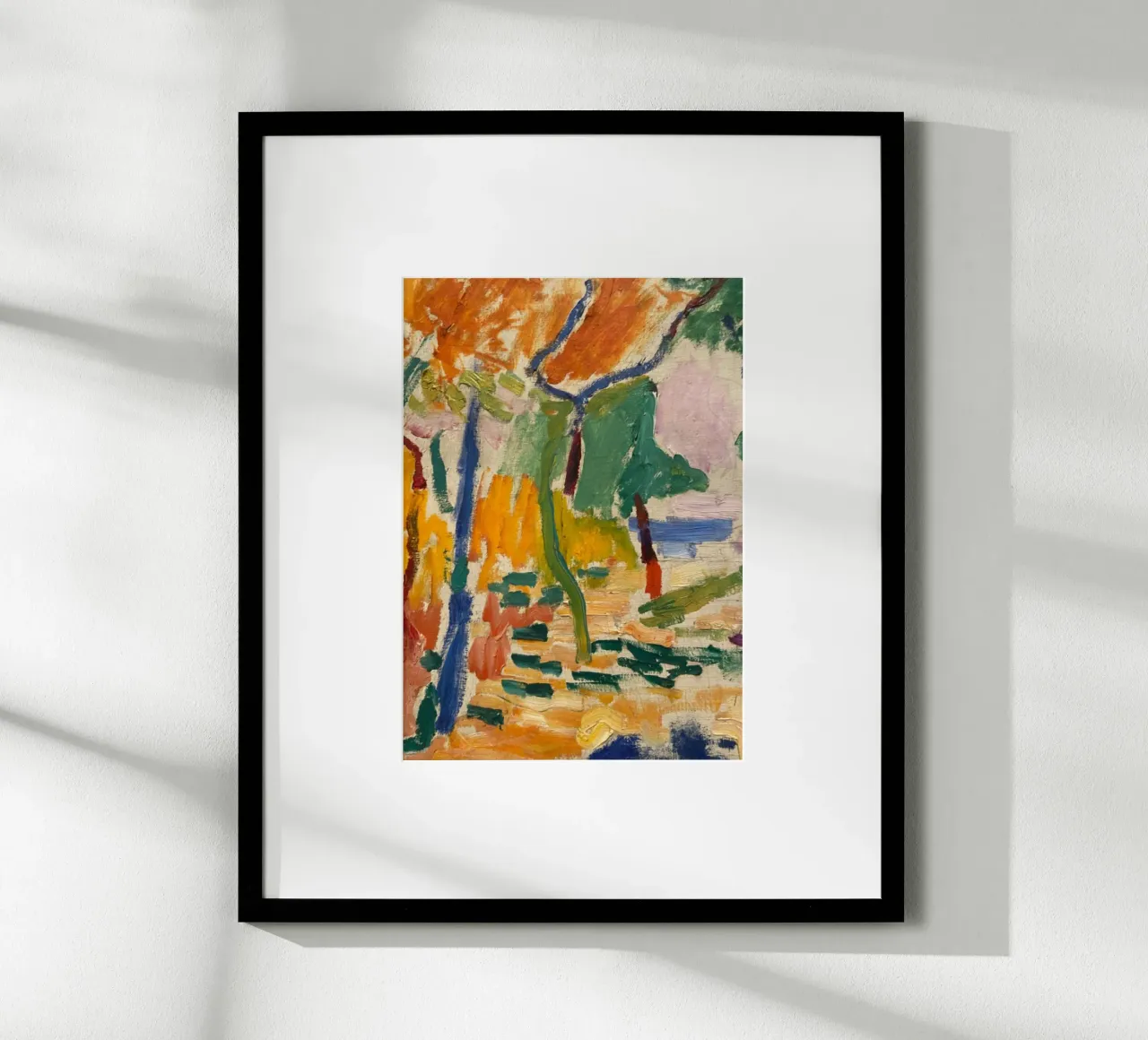 végétation colorée arbre parc poster avec cadre en plastique de briyan shop