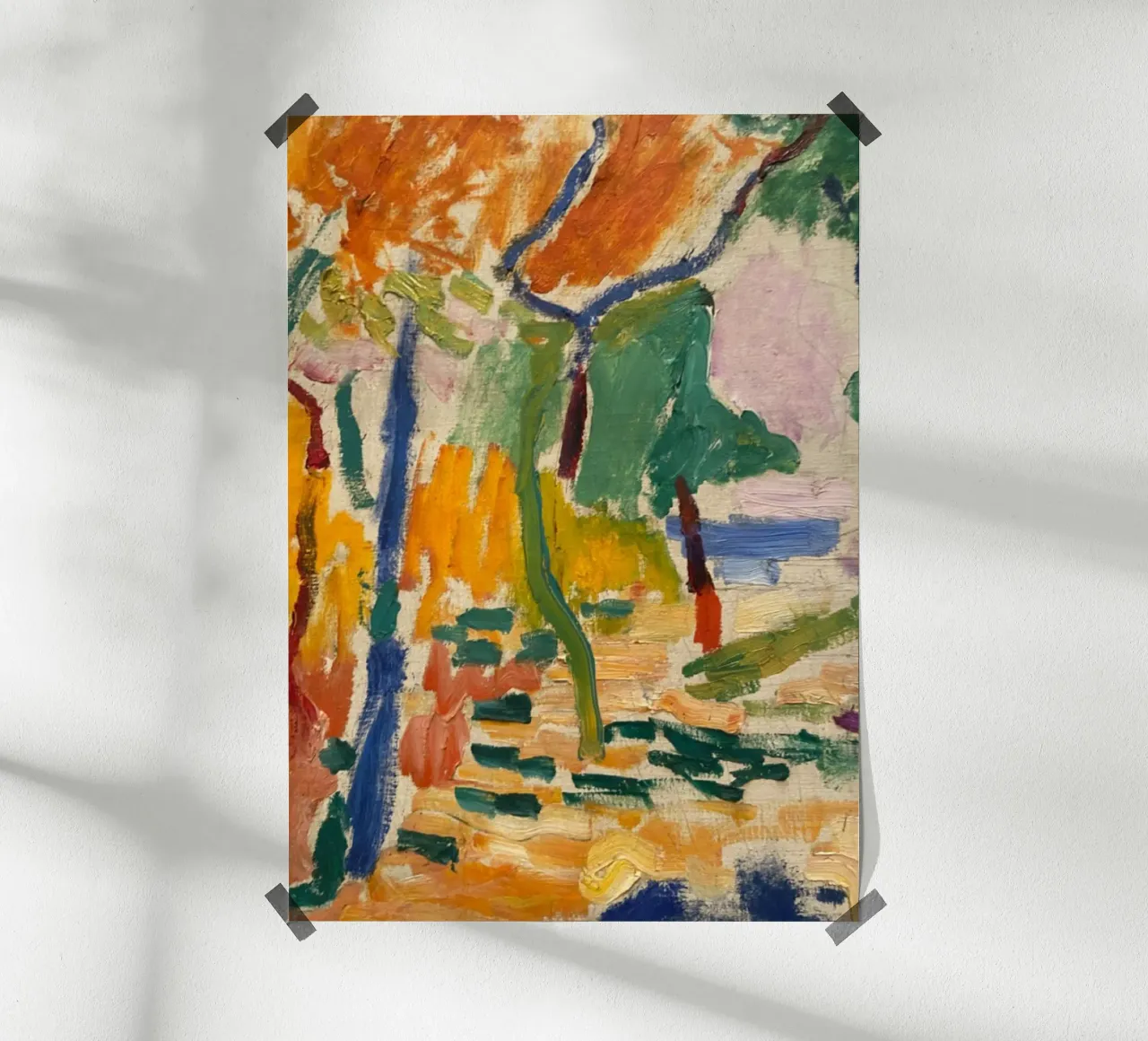 végétation colorée arbre parc poster avec cadre en plastique de briyan shop