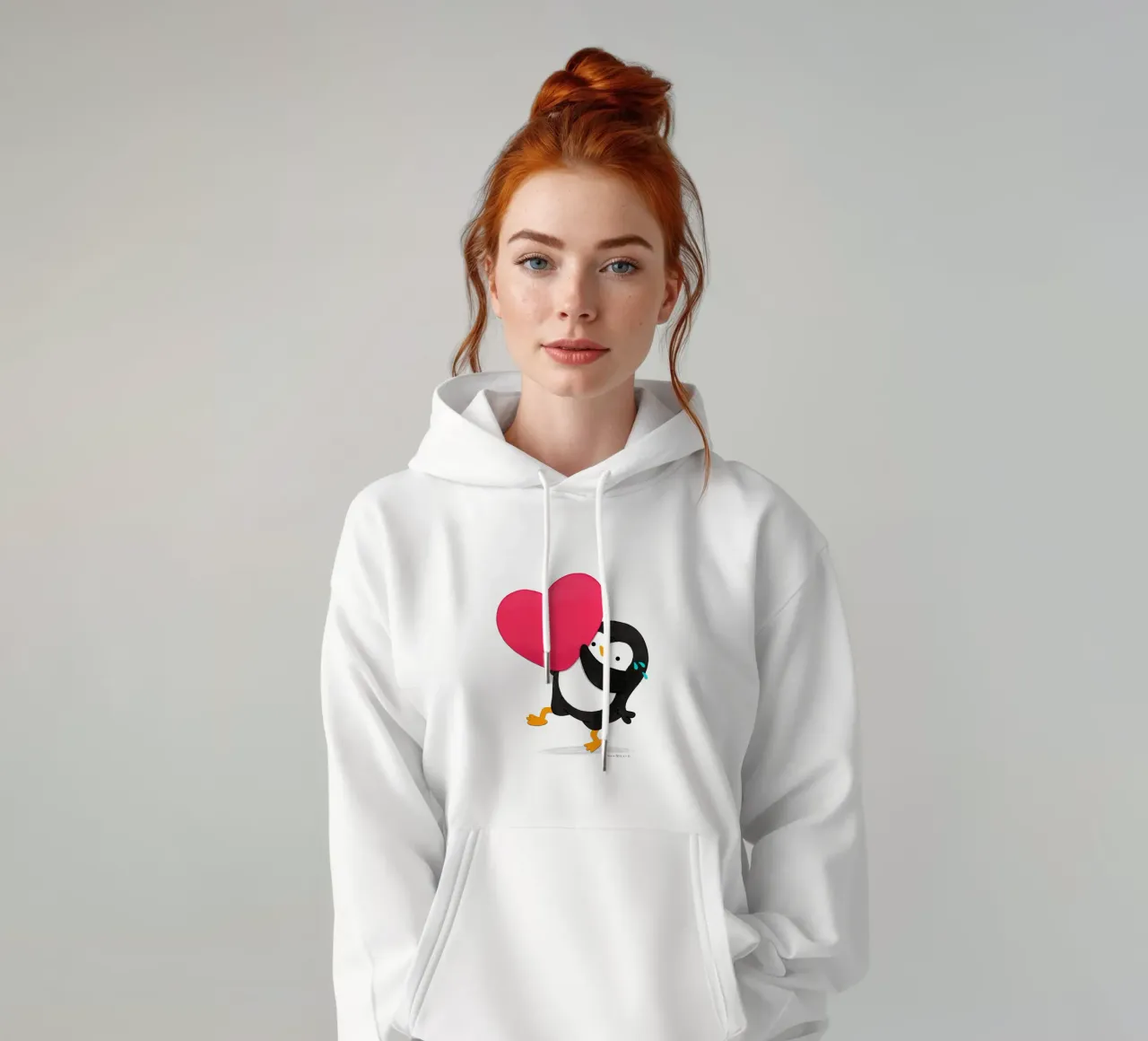 Un piccolo pinguino dal cuore grande felpa con cappuccio da julianamotzko