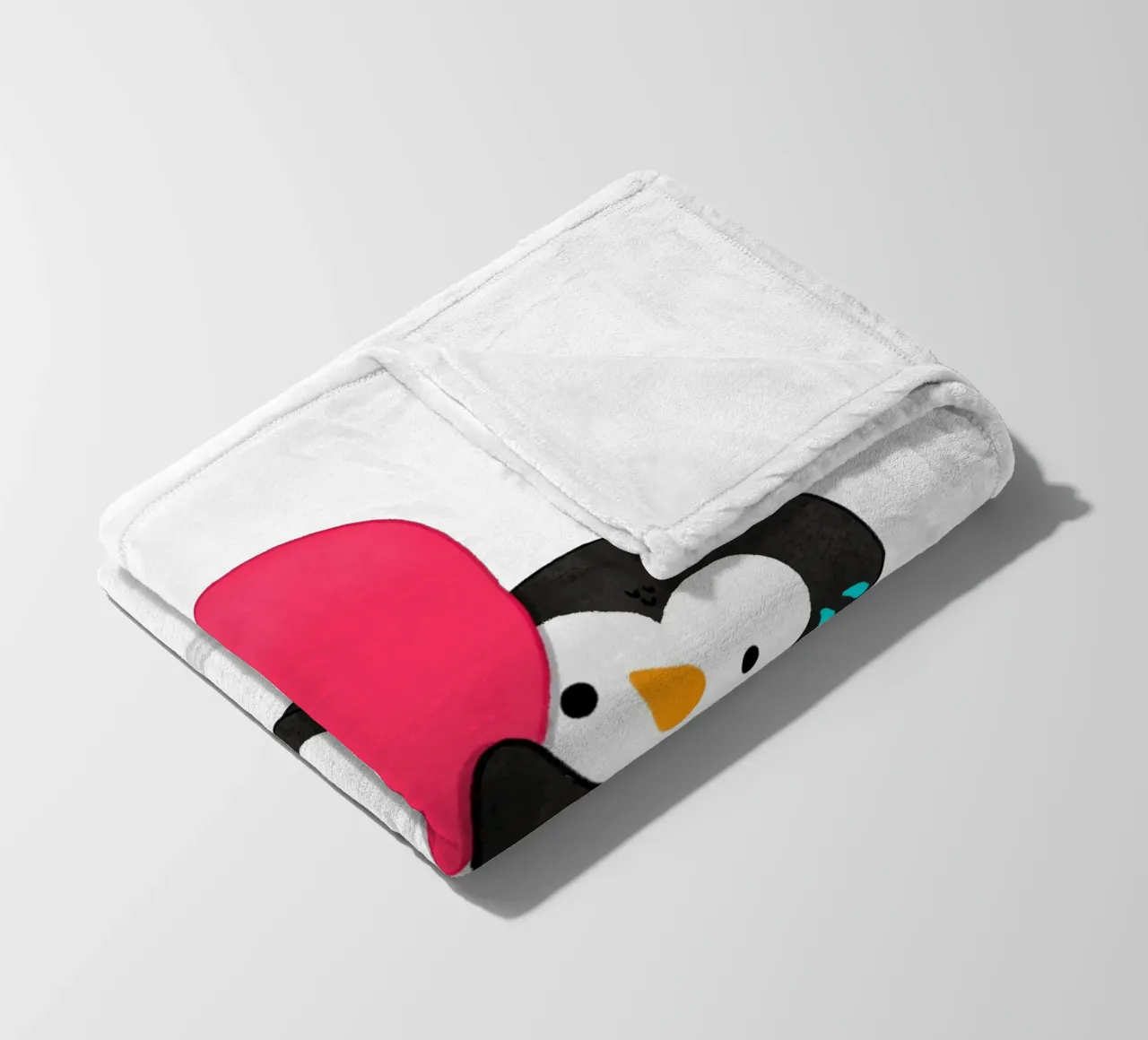 Un piccolo pinguino dal cuore grande coperta in pile da julianamotzko
