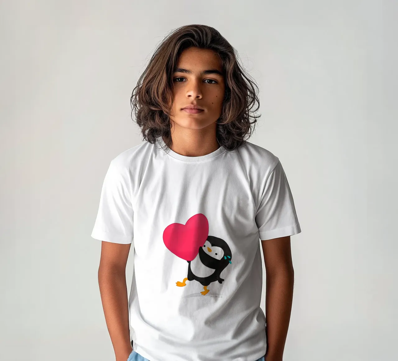 Un piccolo pinguino dal cuore grande t-shirt bambini da julianamotzko