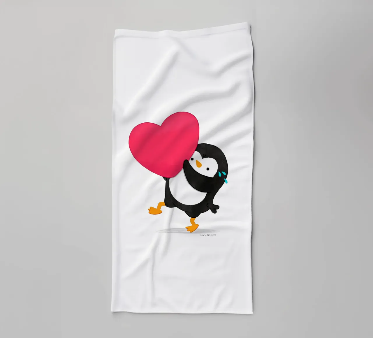 Un piccolo pinguino dal cuore grande asciugamano da bagno da julianamotzko