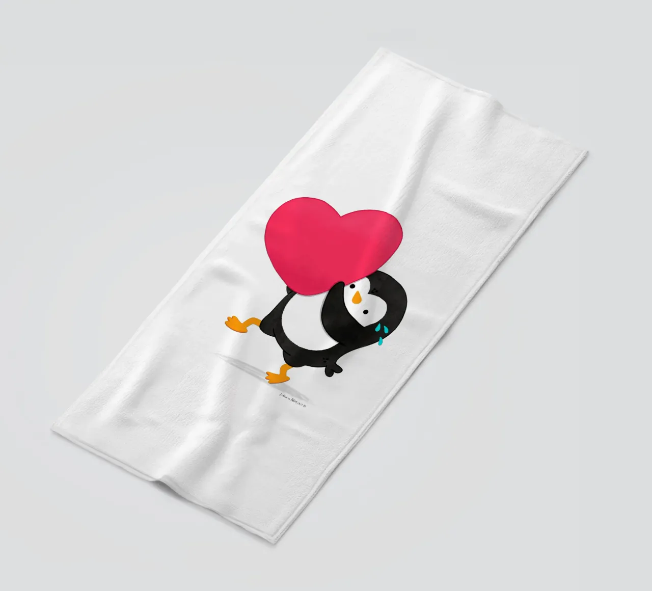 Un piccolo pinguino dal cuore grande telo mare da julianamotzko