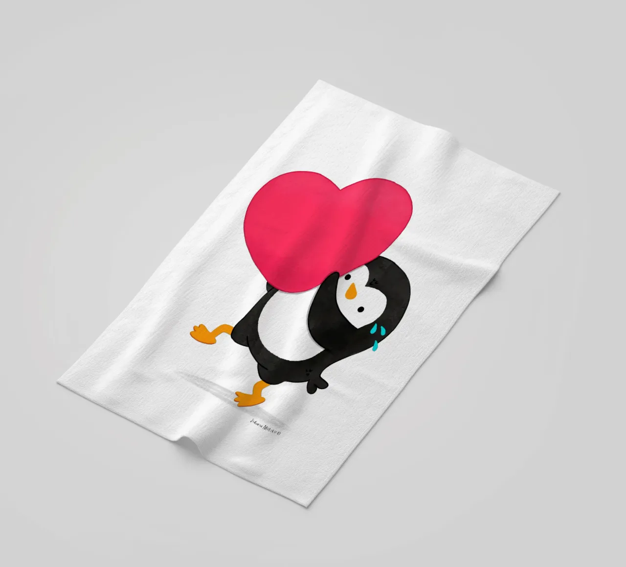 Un piccolo pinguino dal cuore grande telo mare da julianamotzko