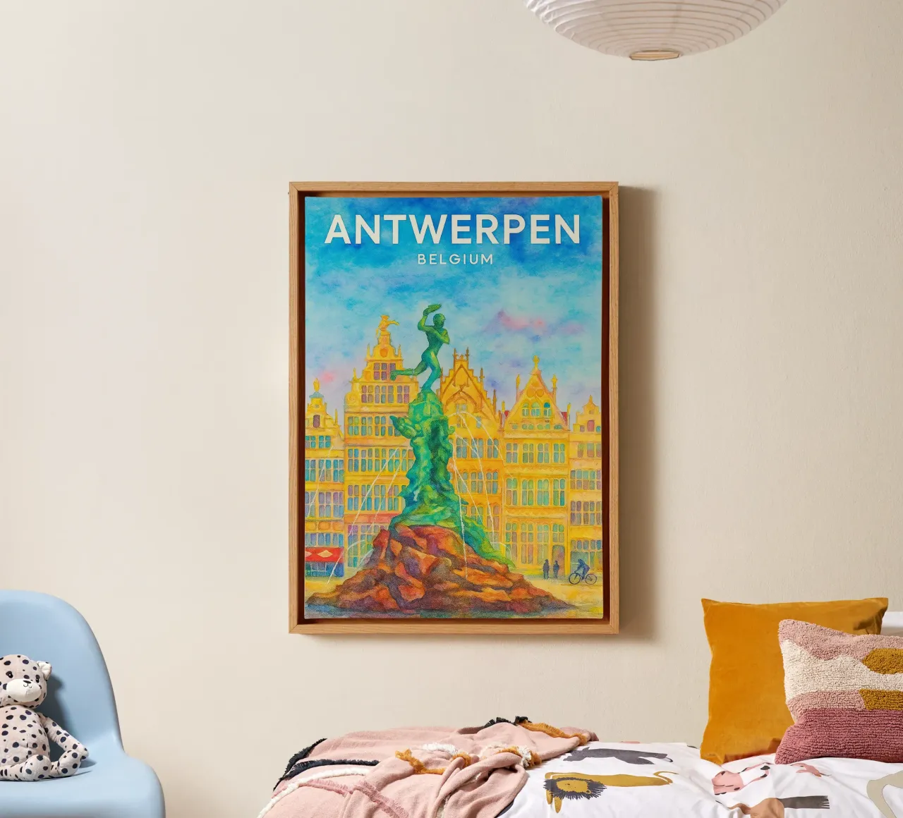 Antwerpen, België Schilderij Verbeelding canvas met Baklijst van onestar