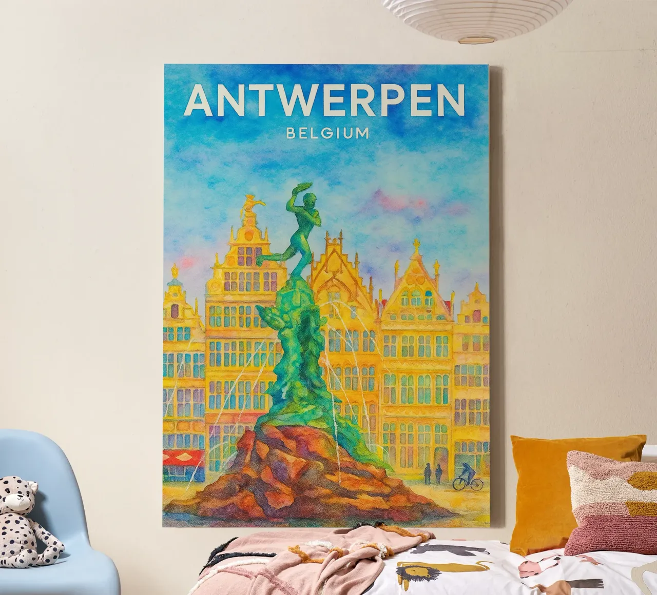 Antwerpen, België Schilderij Verbeelding canvas met Baklijst van onestar