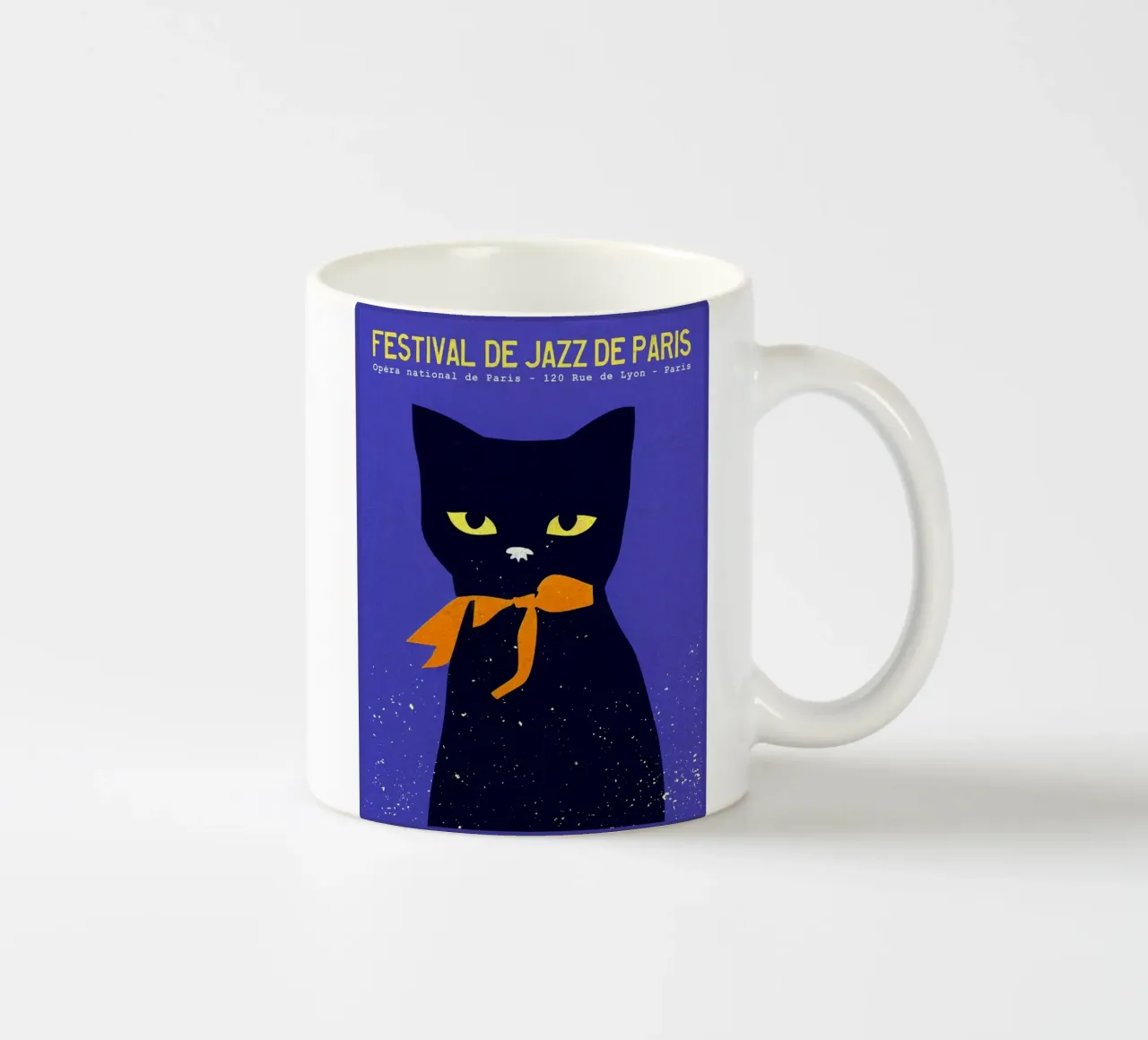 Retro Jazz Festival Cat tazza in ceramica da VintagePoster