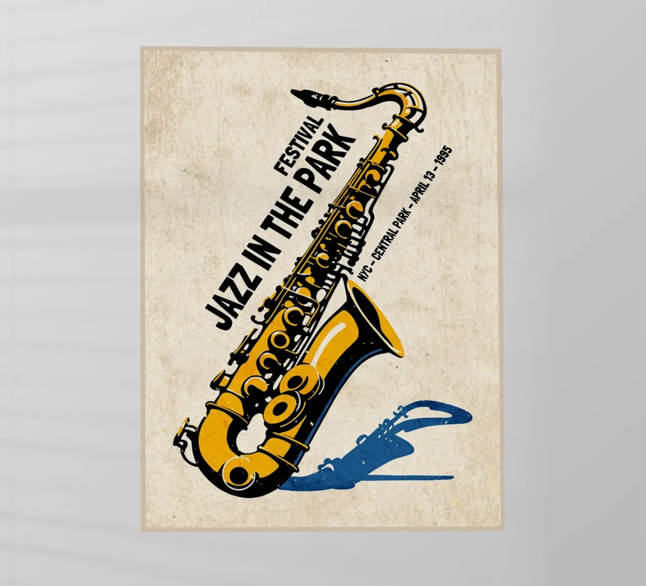 Poster per sassofono jazz di New York pellicola backlit da VintagePoster