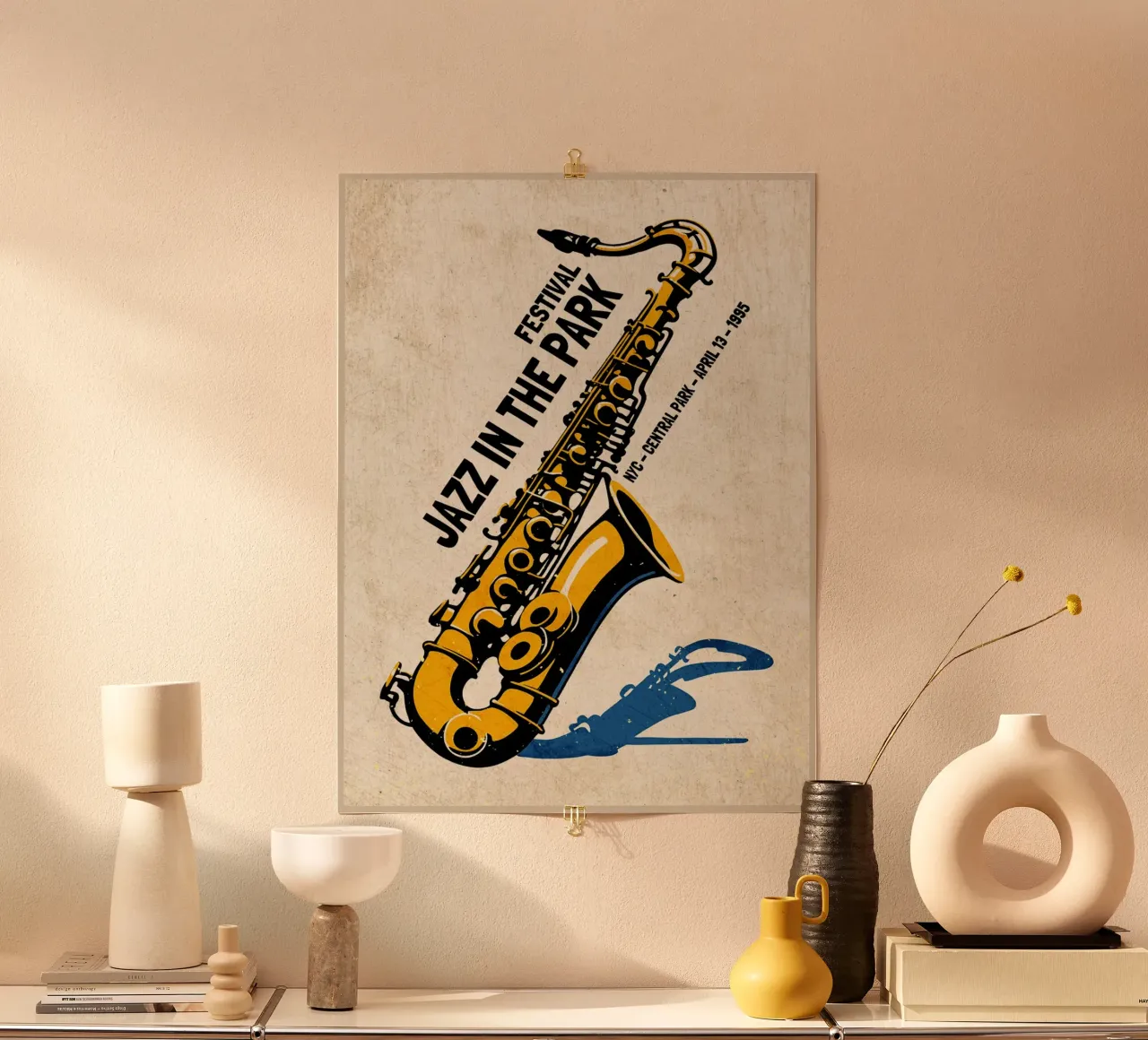 Poster per sassofono jazz di New York carta hahnemühle da VintagePoster