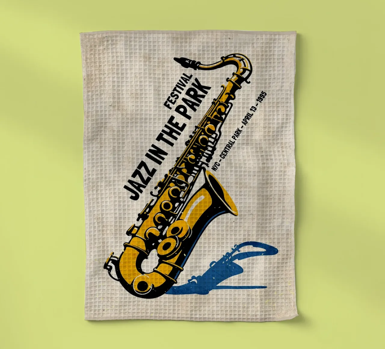 Poster per sassofono jazz di New York canovaccio da cucina da VintagePoster