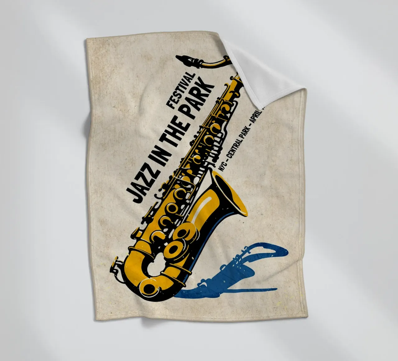 Poster per sassofono jazz di New York coperta in pile da VintagePoster