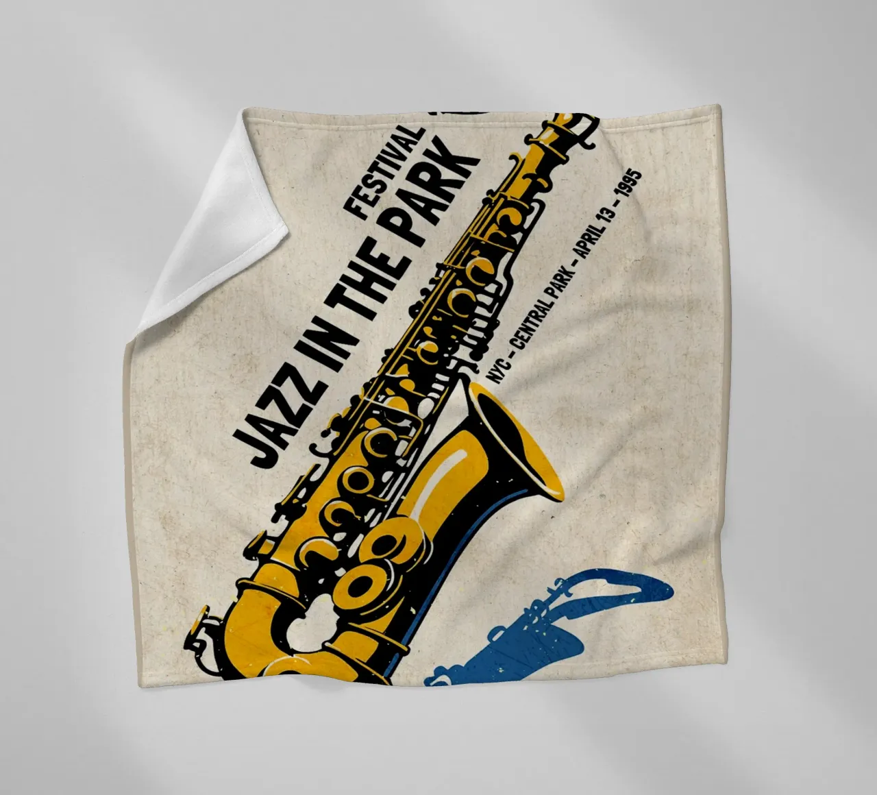 Poster per sassofono jazz di New York coperta in pile da VintagePoster