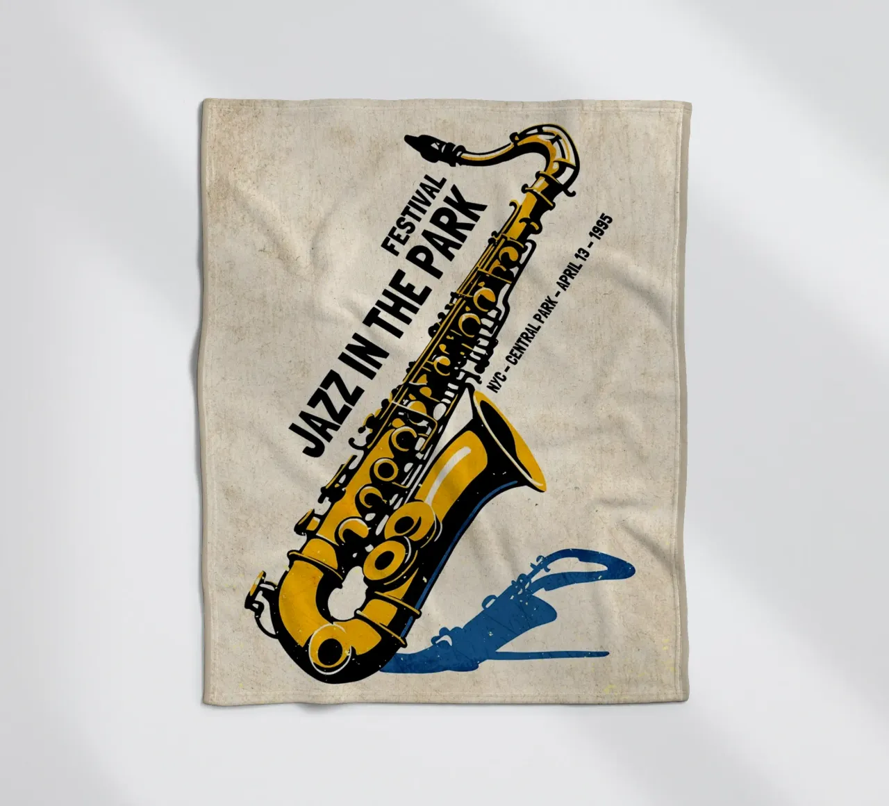 Poster per sassofono jazz di New York coperta in pile da VintagePoster