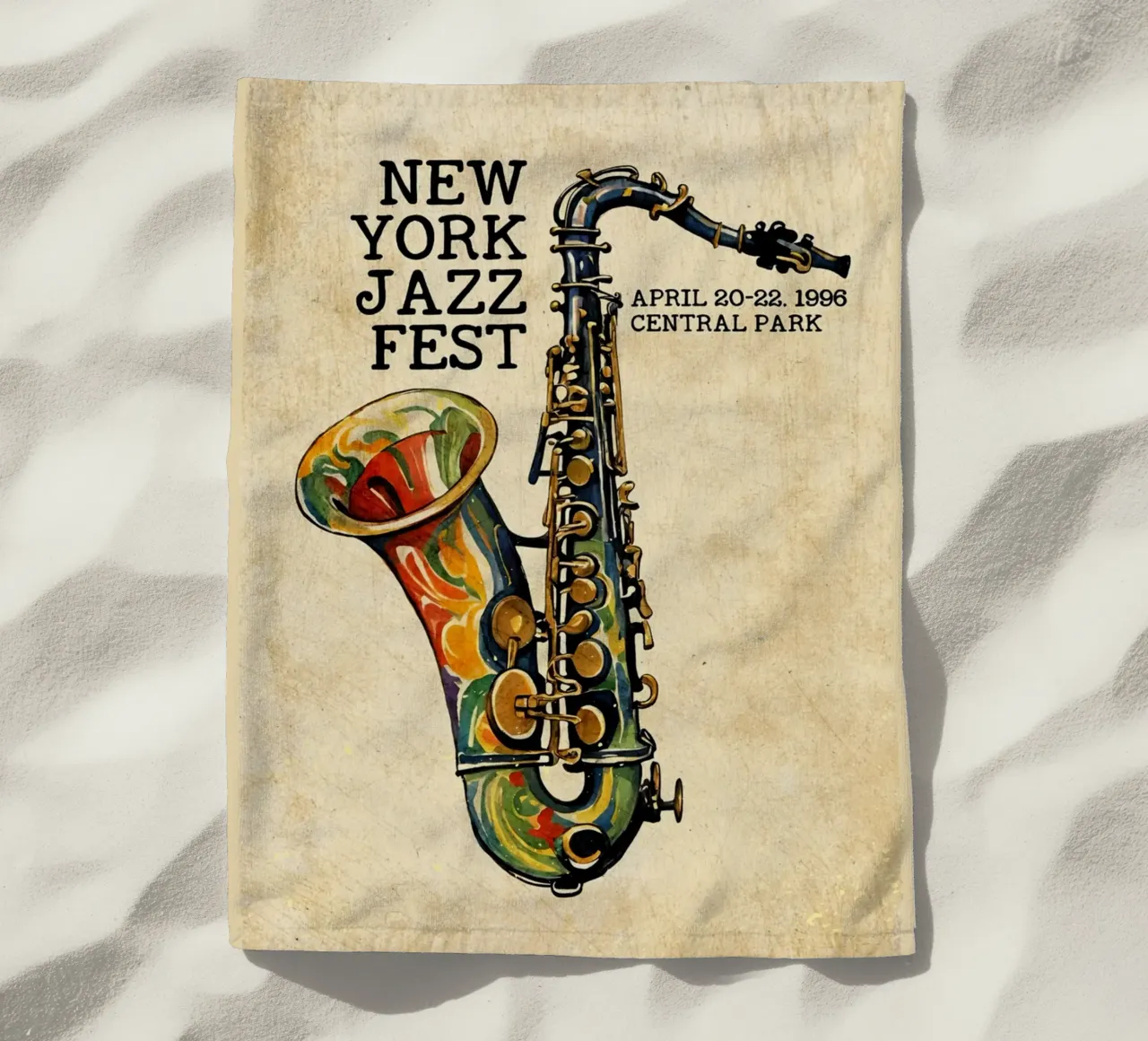 Manifesto del Jazz di New York del 1996 telo mare da VintagePoster