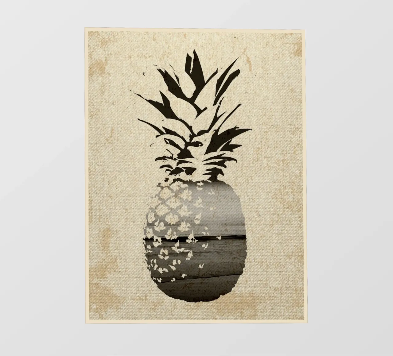 Silhouette di spiaggia con ananas pellicola backlit da Food And Kitchen