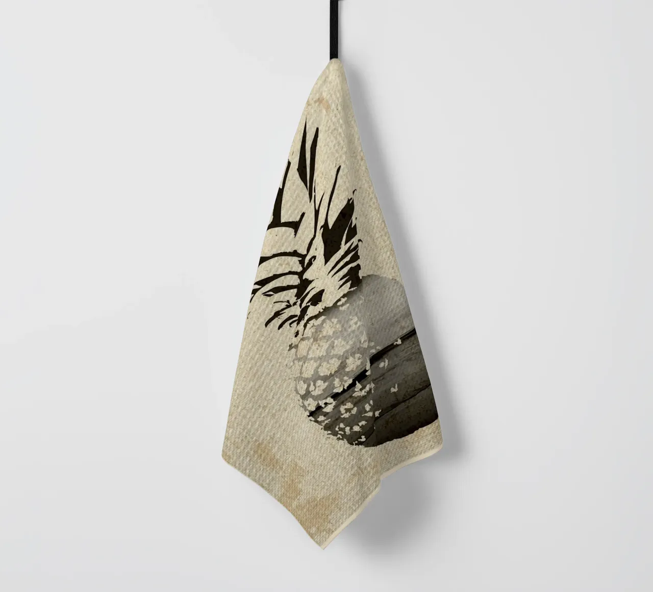 Silhouette di spiaggia con ananas canovaccio da cucina da Food And Kitchen