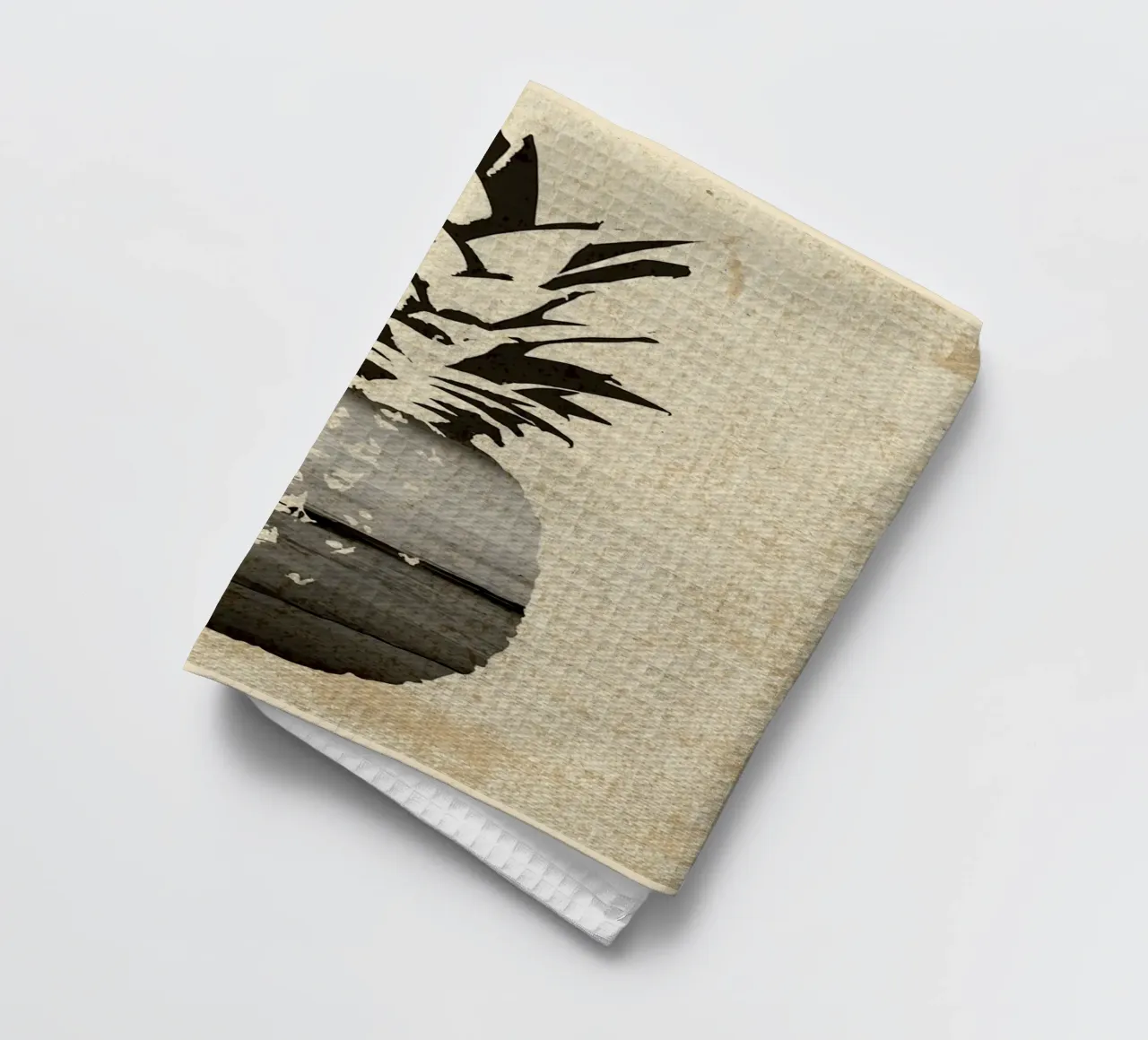 Silhouette di spiaggia con ananas canovaccio da cucina da Food And Kitchen
