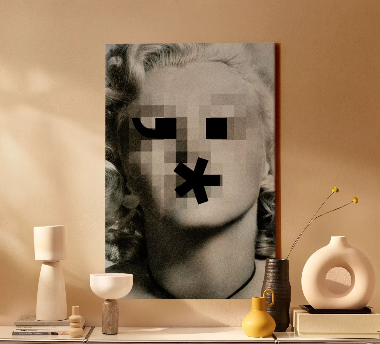 Retro Pop Emoticons Marilyn Leinwand von Butcher Billy