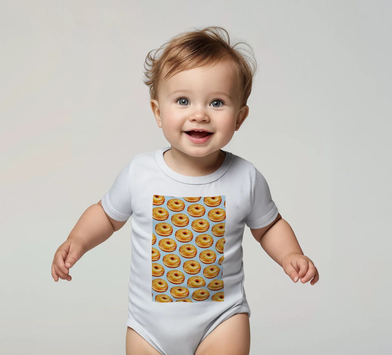 Glazed Doughnut Pattern body neonato maniche corte da Kelly Gilleran