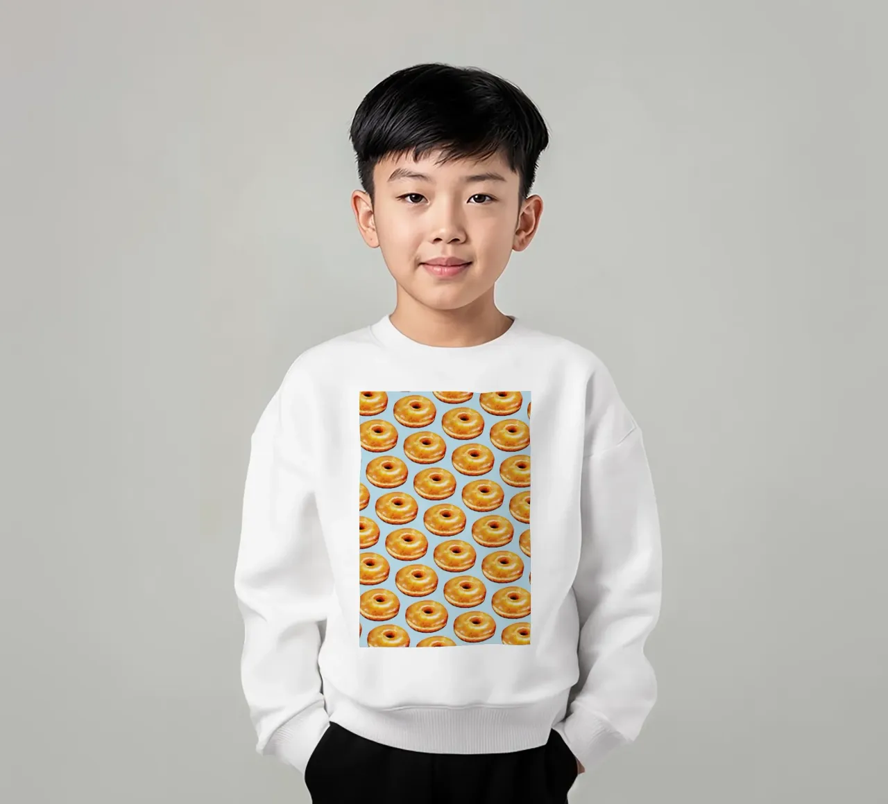 Glazed Doughnut Pattern kids sweatshirt by Kelly Gilleran