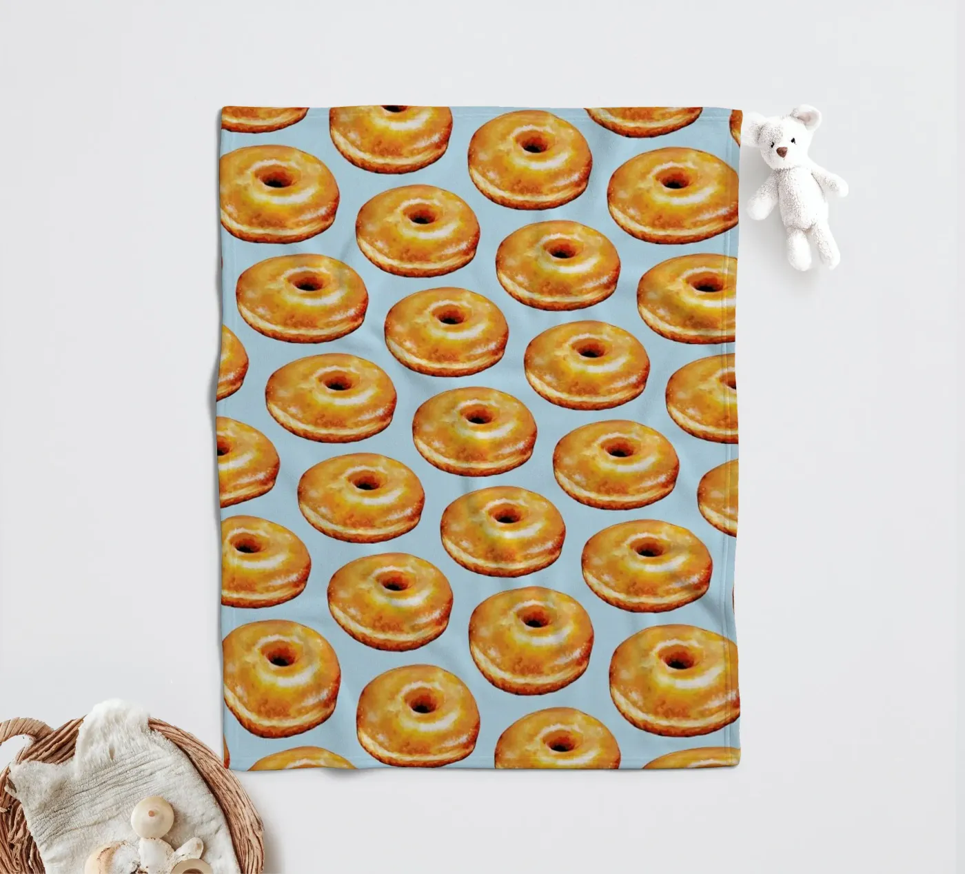Glazed Doughnut Pattern fleecedeken van Kelly Gilleran