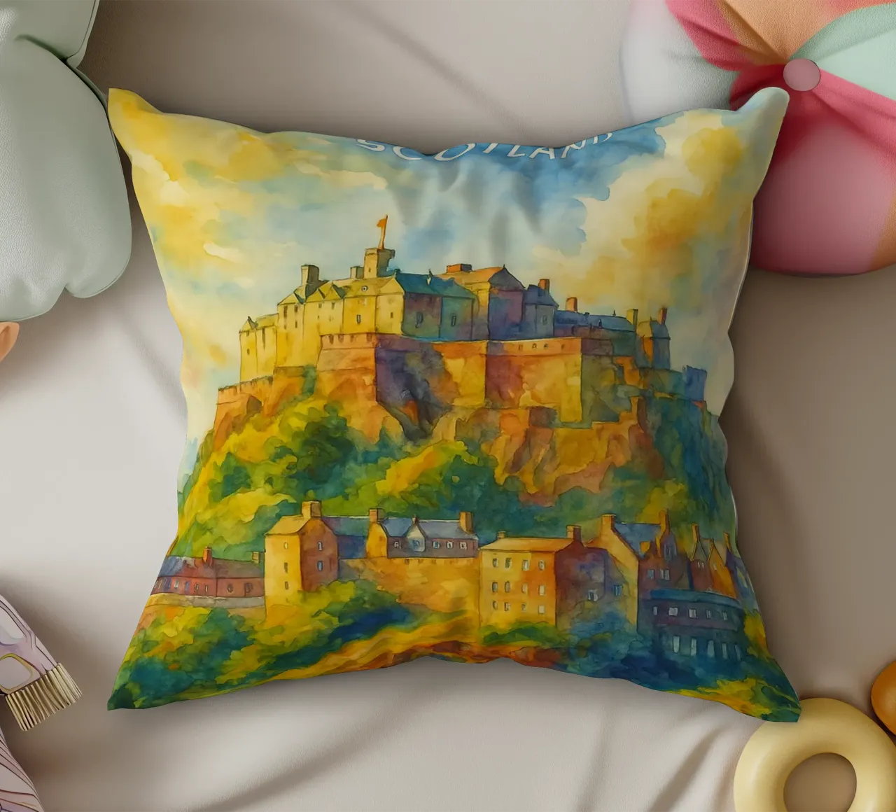 Edimburgo, Scozia Dipingere l'immaginazione cuscino da onestar