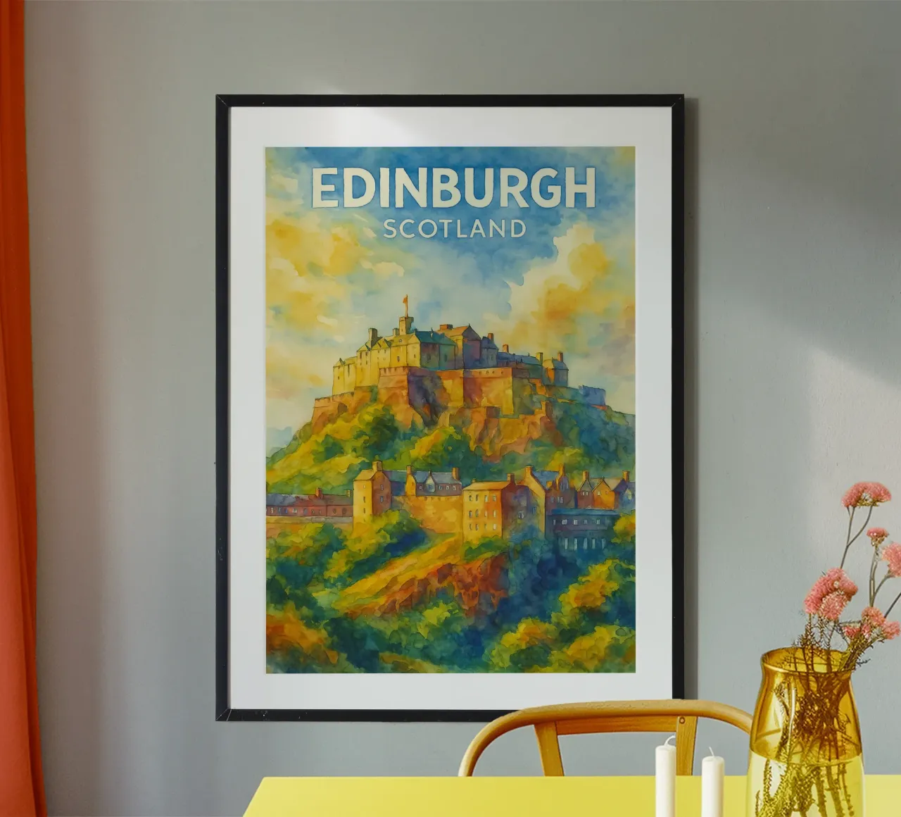 Edimburgo, Scozia Dipingere l'immaginazione poster con telaio in plastica da onestar